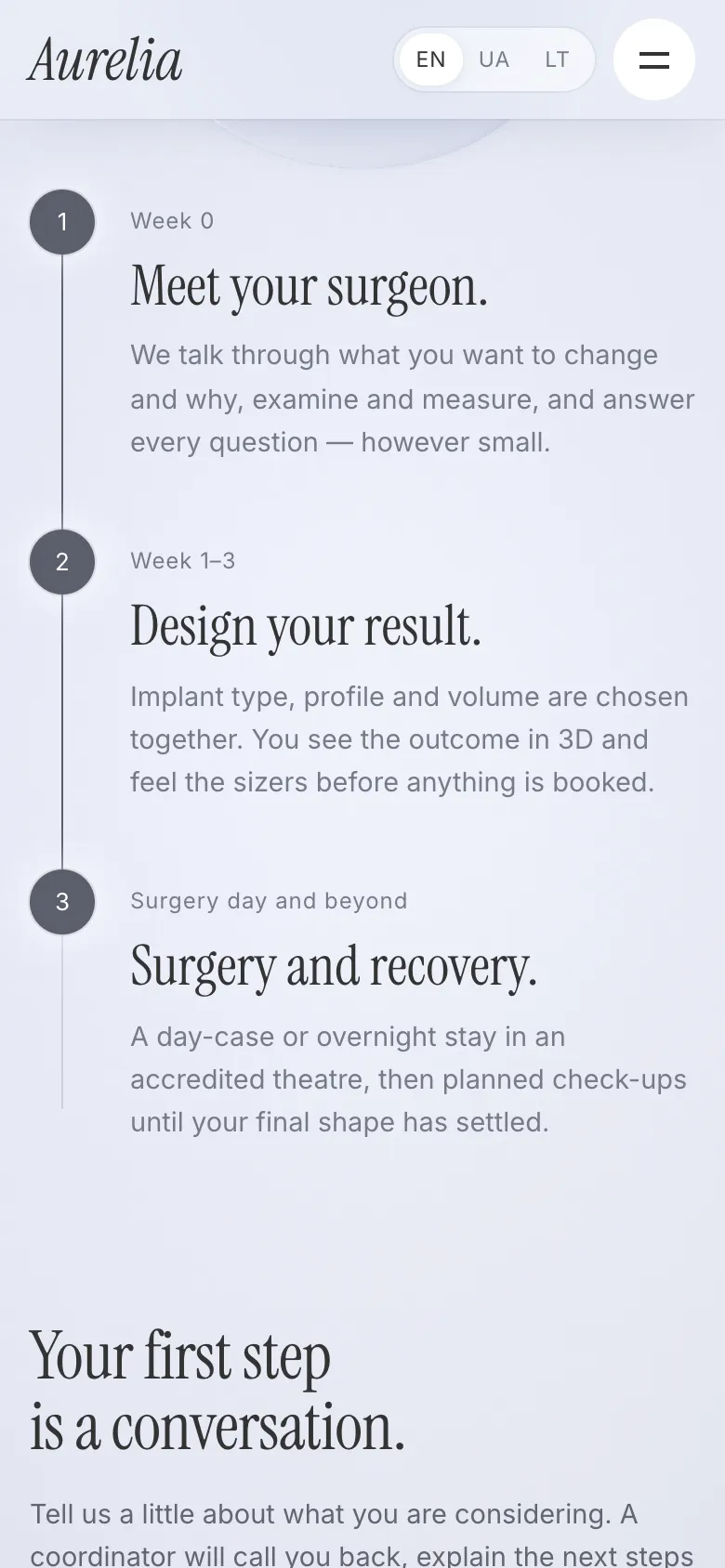 The three stages on a phone