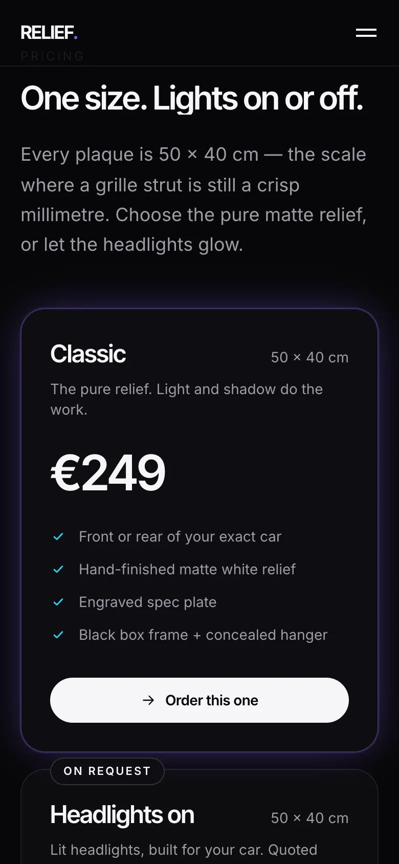 Pricing on a phone