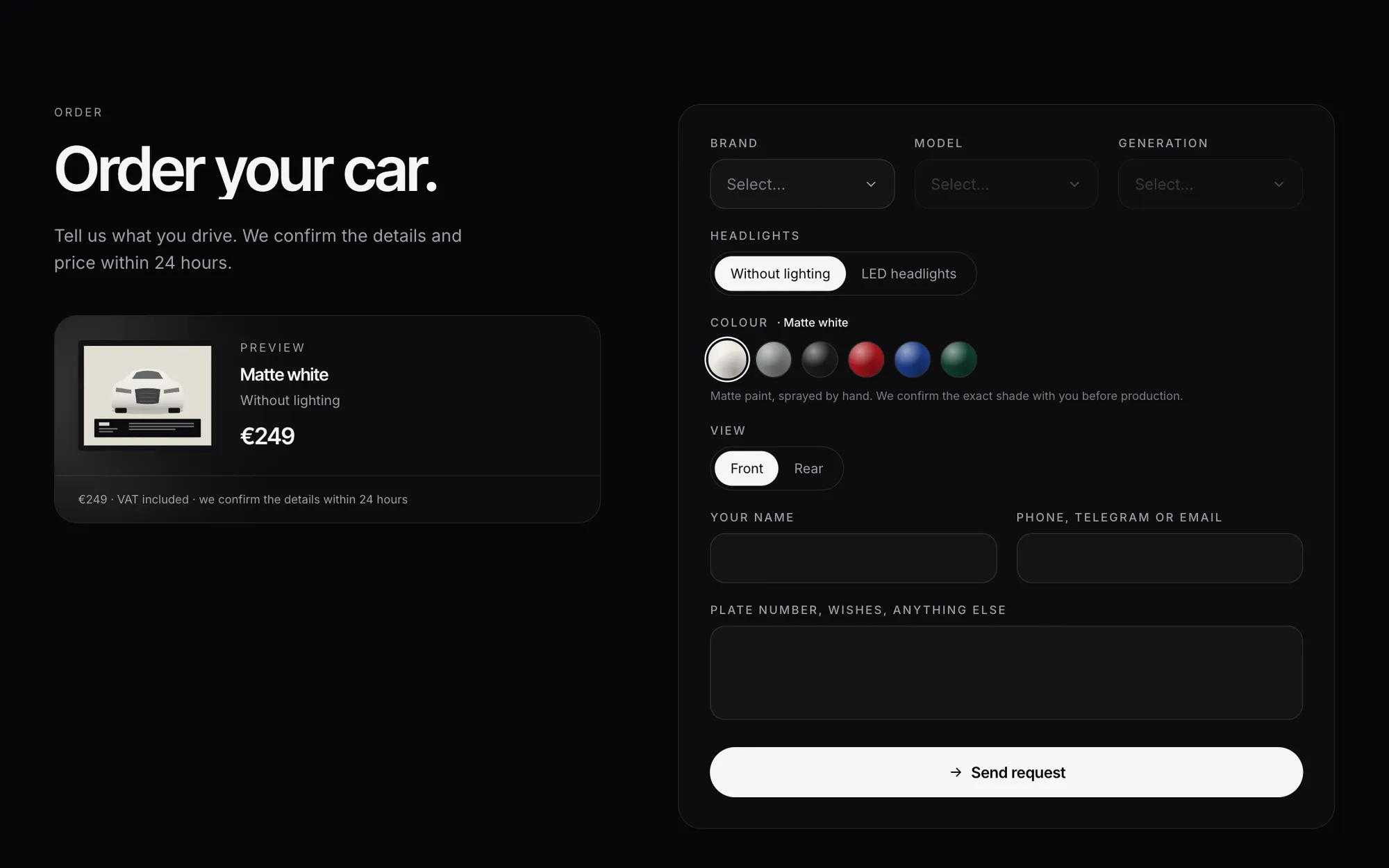 The order configurator