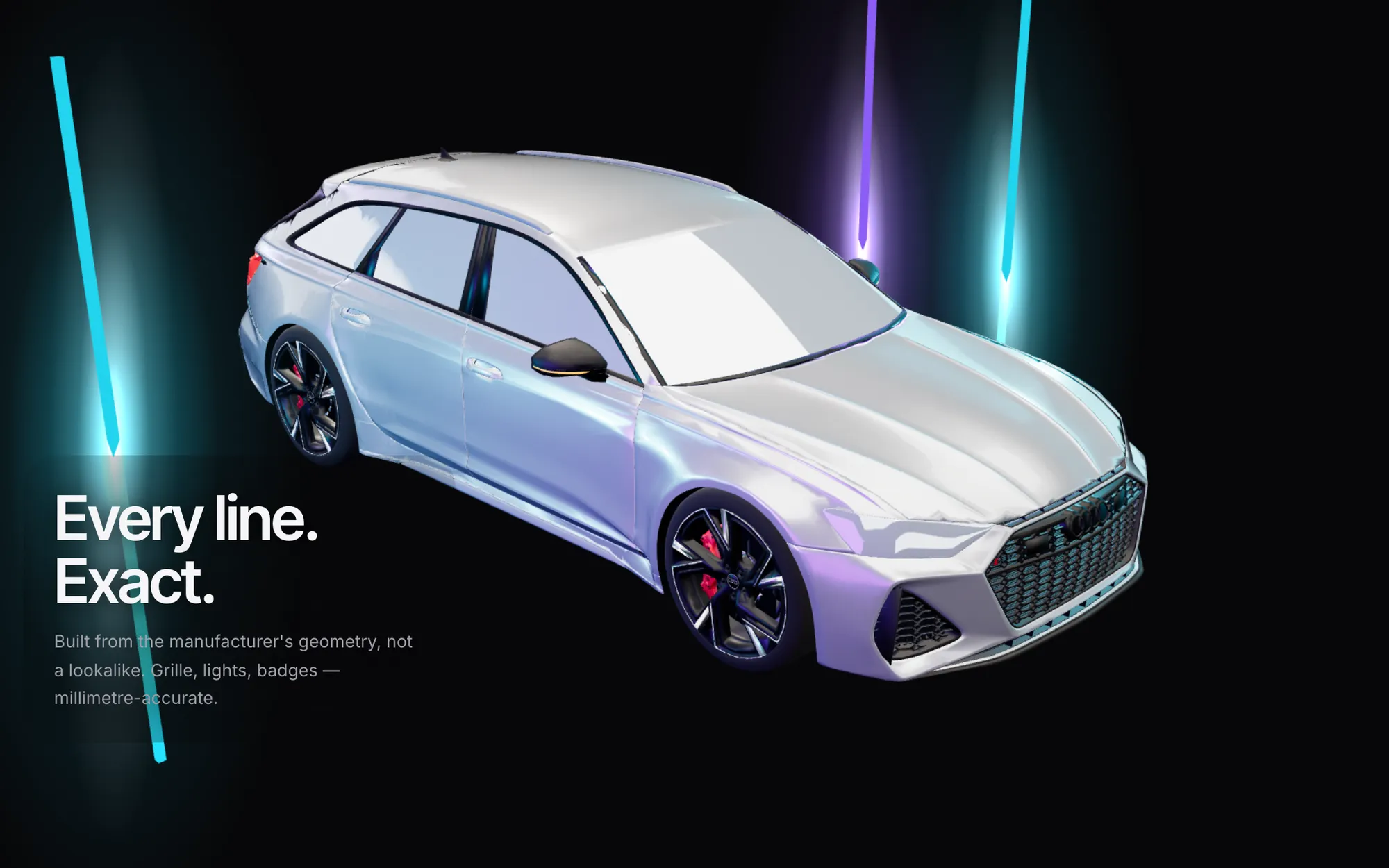 Scroll story: the 3D car, every line exact